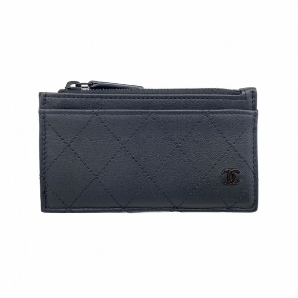 Chanel Wallet/Coin Case Matelasse Lambskin Black Women's - Picture 1 of 8